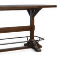 thumbnail image 4 of Flint Pub Bar Table- Black Metal Foot Rail- 78 Inch- Dark Brown Wood, 4 of 13