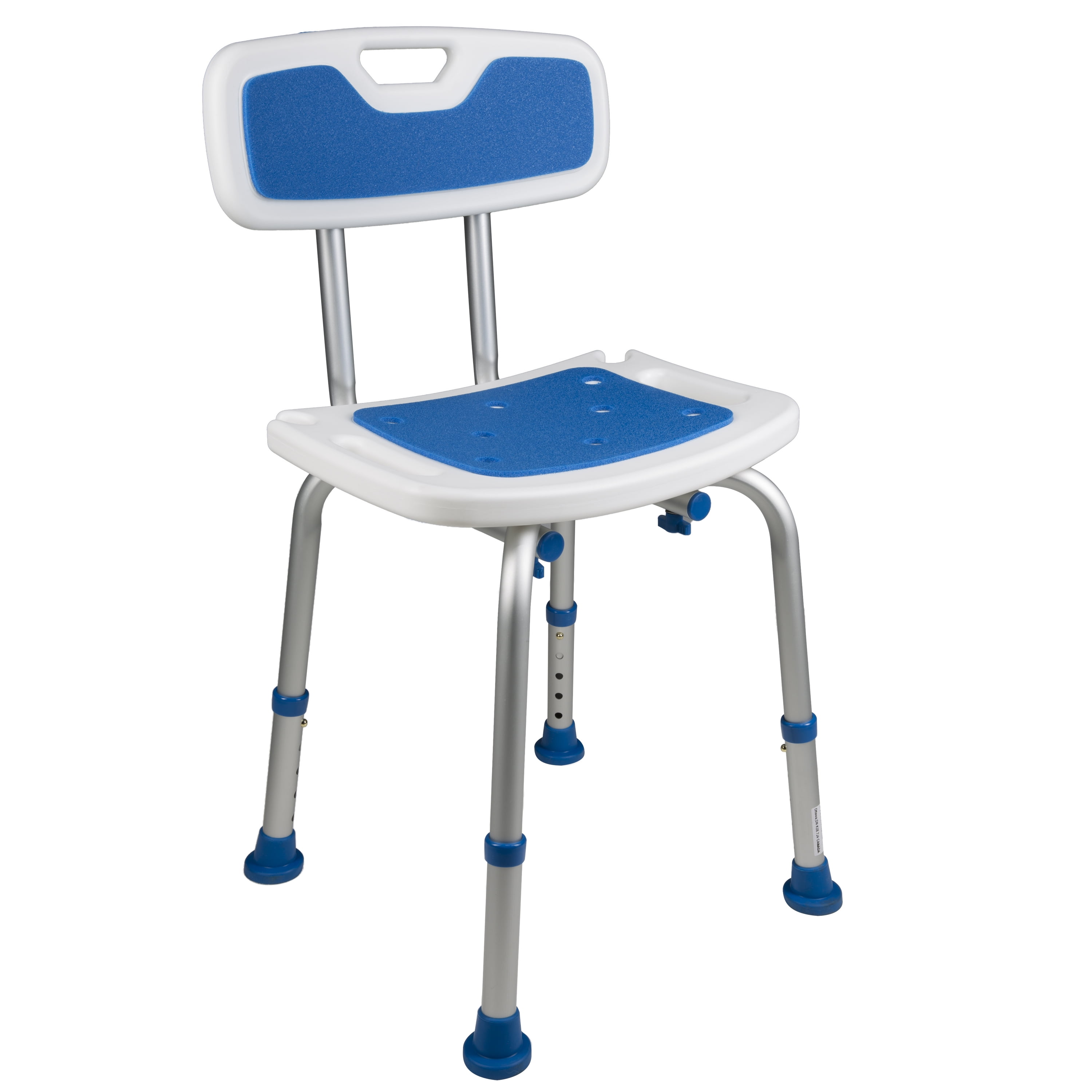 PCP Adjustable Padded Bath Safety Seat With Backrest, White,