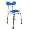 PCP Adjustable Padded Bath Safety Seat With Backrest, White,