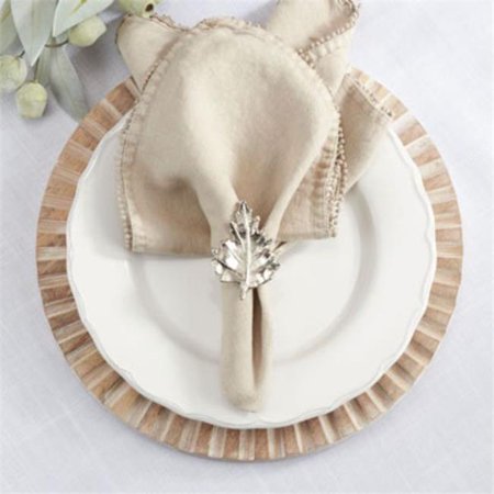 

Saro Lifestyle NR915.S 0.5 in. Leaf Design Napkin Rings Natural - Set of 4