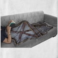 thumbnail image 6 of Industrial Soft Flannel Fleece Throw Blanket, Zinc Style Wooden Gate Image Street Construction Window Covered Plank Print, Cozy Plush for Indoor and Outdoor Use, 50" x 70", Brown Grey, by Ambesonne, 6 of 6