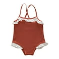 thumbnail image 1 of Baby Girls One Piece Swimsuits Summer Sleeveless Fashion Ruffles Swimwear Bikini Off Shoulder Swimsuit Beach Bathing Suits For Kid 18-24M, 1 of 6