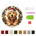 thumbnail image 3 of Christmas Pearl Diamond Art Hanging Ornament Kit, Santa Sun Catcher Ornament, 10in Shaped Acrylic & Pearl Diamond Art Kit for Adult Beginner, Christmas Decor Gift for Home Door Wall Decor, Shape B, 3 of 9