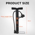 thumbnail image 4 of 361° Portable Bike Floor Pump, Orange 100PSI High Pressure Bicycle Air Pump with Schrader Presta Dunlop Multi-Use Universal Valve, Compact Steel Tube Pump with Free Needle for Bikes, Cars, Balls, 4 of 6