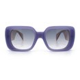 thumbnail image 5 of Womens Mod Beveled Thick Plastic Rectangular Fashion Sunlgasses [Lavender Brown - Smoke], 5 of 8