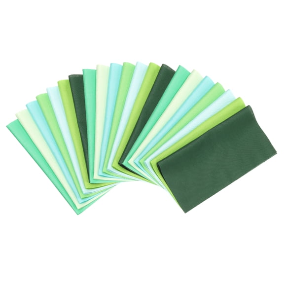 Uxcell Cotton Fabric Bundles, 21Pcs 4 x 4 Inch Fat Quarter Solid Color Precut Fabric Squares for Sewing Patchwork Quilting DIY Crafts, Green