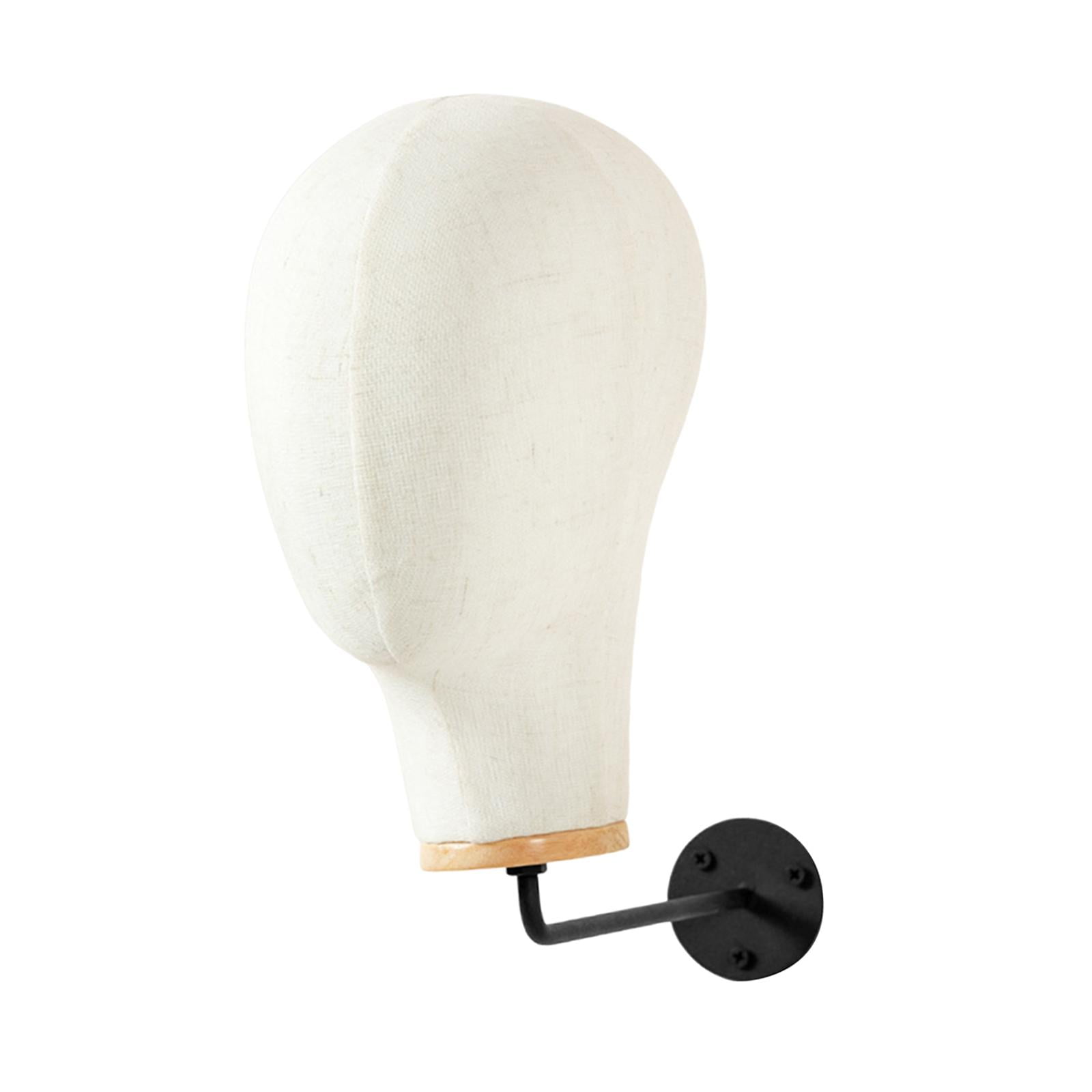 EHJRE Manikin Head Canvas Mannequin Wall Mounted Sturdy Hair Hats Hairpieces Multipurpose Hat Display Stand Beginner Home Salon 25cm Hook