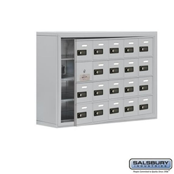 SalsburyIndustries 19148-20ASC Cell Phone Storage Locker With Front Access Panel - 4 Door High Unit, Aluminum