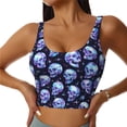 thumbnail image 2 of Lsque crystal Skull Printed Women'S Sports Bra, Compression, Moisture Wicking, High-Impact Sports Bra For Women,Supportive sports bra-Small, 2 of 9