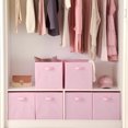 thumbnail image 4 of 13 Inch Fabric Storage Cubes,Sturdy Collapsible Storage Bins & Handle,Closet Storage Bins, Cubby Storage Organizer, Pink, 6-Pack, 4 of 8