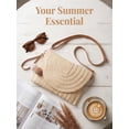 thumbnail image 5 of LAVA Straw Beach Bags Crossbody Bags for Women, Straw Raffia Clutch Handbag Purse for Summer (White), 5 of 9