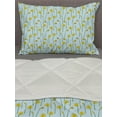 thumbnail image 3 of Flower Comforter & Sham Bedding Set, Simple Cartoonish Floral Pattern with Daffodils, 3 pcs Duvet Set Microfiber Filling Quilt, 5 Sizes, Pale Blue Mustard, by Ambesonne, 3 of 4