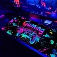 thumbnail image 2 of Simpkeely Gaming Mouse Pad, X-Large Waterproof Blacklight Colorful Splatter Art Game Controller Non-Slip Rubber Base Mousemat, Glow in The Dark Desk Mat for Office Home - 31.5" x 11.8", 2 of 7
