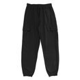 thumbnail image 6 of IYTR Mens Cargo Pants Elastic Waist Drawstring Jogger Pants with Pocket Baggy Pants Solid Color Comfy Casual Hiking Sweatpants Fashion Trousers (Black,M), 6 of 6