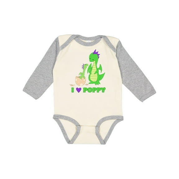 Inktastic I Love Poppy Boys or Girls Long Sleeve Baby Bodysuit