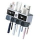 thumbnail image 2 of Estante para cepillos de dientes sin perforaciones, soporte para tazas de enjuague bucal montado en la pared, estante de almacenamiento para inodoro, blanco, 4 tazas, 2 of 10