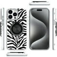 thumbnail image 5 of XPM for Apple iPhone 16e Phone Case, Pattern Design Hybrid with Invisible Ring Stand & Magnetic Back, Shockproof Protective Grip Cover for Apple iPhone 16 E (6.1") (Zebra), 5 of 8