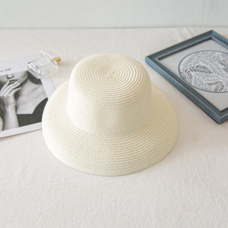 Retro Style Flat Top Drooping Straw Hat Fashion Sunshade Ladies Travel ...