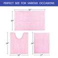thumbnail image 6 of HAKUNA Striped Pink Bathroom Rug Set 3 Pieces Ultra Soft, Non Slip Chenille Toilet Mat, Absorbent Plush Shaggy Bath Mats for Bathroom, Bedroom, Kitchen, 6 of 7