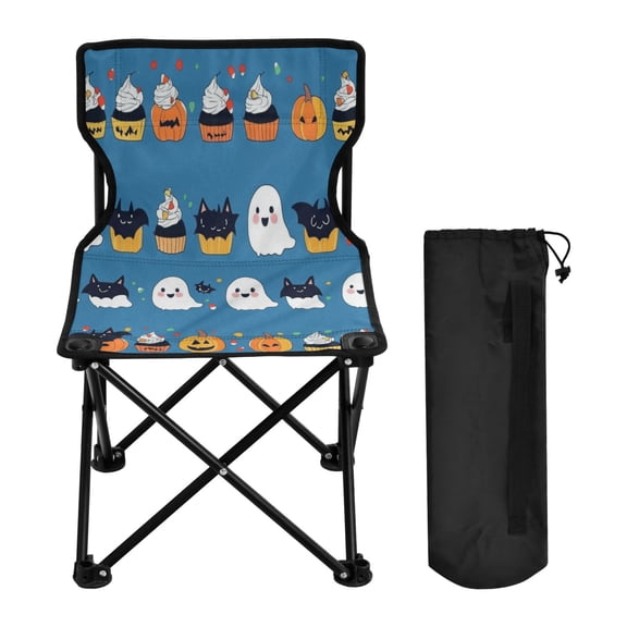 600D Oxford Camping Chair Portable Foldable Chair Supports 220 lbs for Picnic, Fishing, Backpacking Halloween-themed Designs