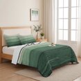 thumbnail image 5 of Twin XL Quilt Set 68''x98'', Turquoise Ombre Lightweight Summer Bedspread Coverlet Set with 2 Pillow Shams, Farmhouse Vintage Wooden Striped Breathable All Season Quilt Bedding for Dorm/Guest Room, 5 of 9