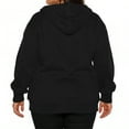thumbnail image 4 of Women's Plus Size Hoodie Fall Winter Fashion Zip Up Loose Light Warm House Sweatshirt Cute Holiday Funny Soft Jackets Black 2XL, 4 of 5