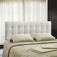 thumbnail image 3 of Modern Contemporary Full Size Vinyl Headboard, White Faux Leather, 3 of 5