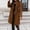 Khaki, variant on Azrian Autunm and Winter Women Casual Tops Jacket Long Sleeve Suit Collar Waist Strap Solid Cardigan Buttons Woolen Coat Windbreaker