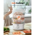thumbnail image 6 of 3 Tier Electric Food Steamer, 800W Healthy Cooking, 9.6 QT White Steam Cooker with Timer, 6 of 6