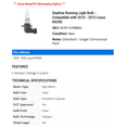 thumbnail image 2 of Daytime Running Light Bulb - Compatible with 2010 - 2012 RX350 2011, 2 of 2
