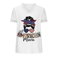 thumbnail image 5 of Midsumdr Womens Shirts Summer V-Neck Lace Patchwork Tops Short Sleeve 4th of July Blouse Tees, 5 of 5