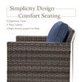 thumbnail image 3 of PARKWELL 5 Pieces Patio Rattan Furniture with 41" Fire Pit Table and Deep Seat Lounge Accent Armchairs,Gray Wicker and Navy Cushions, 3 of 6