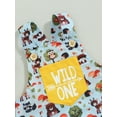 thumbnail image 5 of Hirigin Baby Boy First Birthday Outfit Wild One Birthday Overall Jungle Safari Zoo Romper Jumpsuit Shorts Cake Smash Outfit, 5 of 8