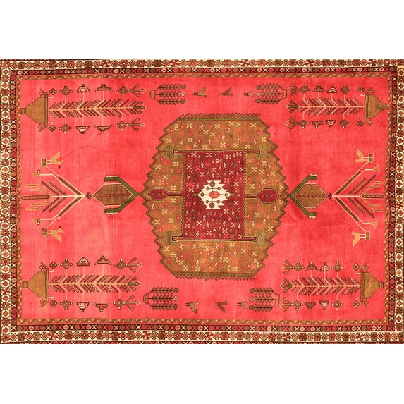 Ahgly Company Indoor Rectangle Persian Orange Traditional Area Rugs, 2' x 5'