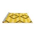 thumbnail image 2 of Ahgly Company Machine Washable Indoor Round Abstract Yellow Modern Area Rugs, 5' Round, 2 of 4