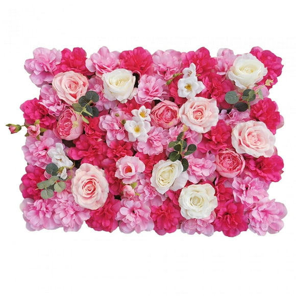 GUOOL Artificial Panel Background Floral Panel Rose Flower Panel Backdrop for Wedding Rose Red Pink