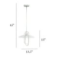 thumbnail image 4 of Simple Designs 1 Light Modern Metal Pendant Light with Clear Glass Shade - White, 4 of 7