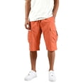thumbnail image 2 of Men's Everyday Comfort Cargo Shorts Loose Fit Multi-Pocket Drawstring Waist Casual Summer Knee-Length Bottoms Saffron M, 2 of 6