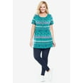 thumbnail image 5 of Woman Within Plus Size Short-Sleeve Pintucked Henley Tunic, 5 of 6