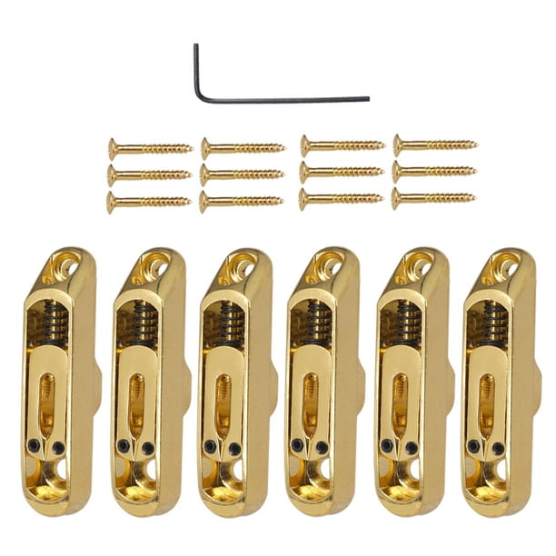 Juego de cordal de sillines de Puente individuales Sunnimix para guitarra eléctrica dorado