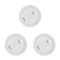 thumbnail image 1 of Dalazy Marine Boat RV White Access Hatch Plate Out Screw Cover Deck 4 inch 3PCS, 1 of 6