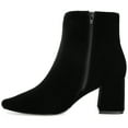 thumbnail image 3 of Journee Womens Hazara Square Toe Block Heel Ankle Booties, Widths Available, 3 of 10