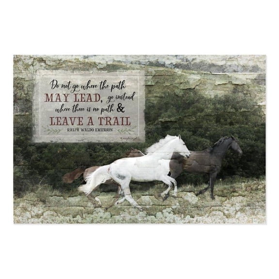 Do Not Go Where The Path May Lead Rustic Wood Style Wall Sign 12x18