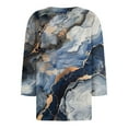 thumbnail image 5 of JULMCOMO 3/4 Length Sleeve Shirts for Women 2024 Button Up Dressy Tunic Tops Crewneck Print T-Shirts Three Quarter Sleeve Loose Fitting Tshirt, 5 of 5
