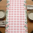 thumbnail image 5 of Table Runners 72 Inches Long Dress Scarves, Eucalyptus Trucks Farmhouse Kitchen/Dining Table Runner, Coffee Tablerunners, Spring Farmhouse Floral Leaves Pink Plaid 18x72 Inch, 5 of 9