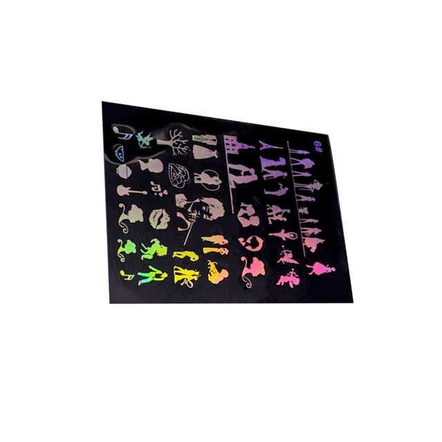 Inteprter Pegatinas transparentes con patrón múltiple, accesorio de bricolaje, artesanías coloridas duraderas, decoración de uñas, embalaje de regalo, Artesanía Pareja Inteprter HA059584-06