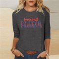 thumbnail image 1 of Baikeli Liquidation Femmes Fête des Mères T-Shirts à Manches 3/4 pour Femmes Décontracté Été Chandail à Enfiler Col Rond Chemises Amples Blouses Imprimées de Lettres T-Shirts à Manches au Coude, 1 of 5