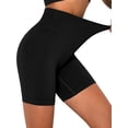 thumbnail image 2 of Gustave Womens High Waist Yoga Shorts Ribbed Seamless Workout Biker Shorts Tummy Control Stretch Leggings Short Pants for Running Athletic Sports "Black, S", 2 of 9