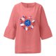 thumbnail image 4 of Nueva camiseta de lino con cuello redondo y mangas tres cuartos con estampado del Día de la Independencia para mujer Pompotops FGAJ3110, 4 of 6
