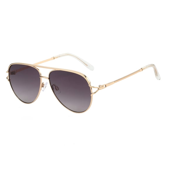 Piranha Eyewear Monica Gold Aviator Sunglasses for Women with Gradient Smoke Lenses